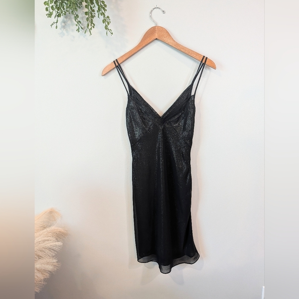 Armani Exchange Black Slip Shimmer Dress Size 0